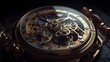 Timeless Elegance: A Detailed Close-Up View of an Analogue Watch. Analogue watch created with Generative AI Technology.