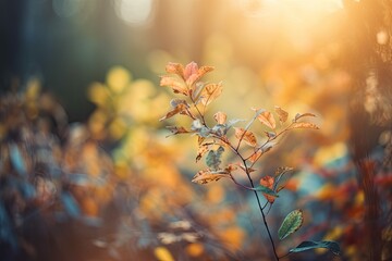 Poster - leafy plant in the foreground with a blurred background. Generative AI