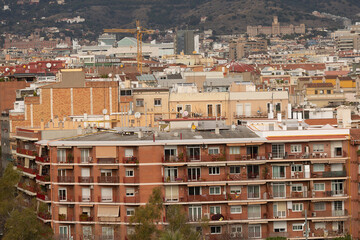 Wall Mural - View of buildings and urban landscape of Barcelona