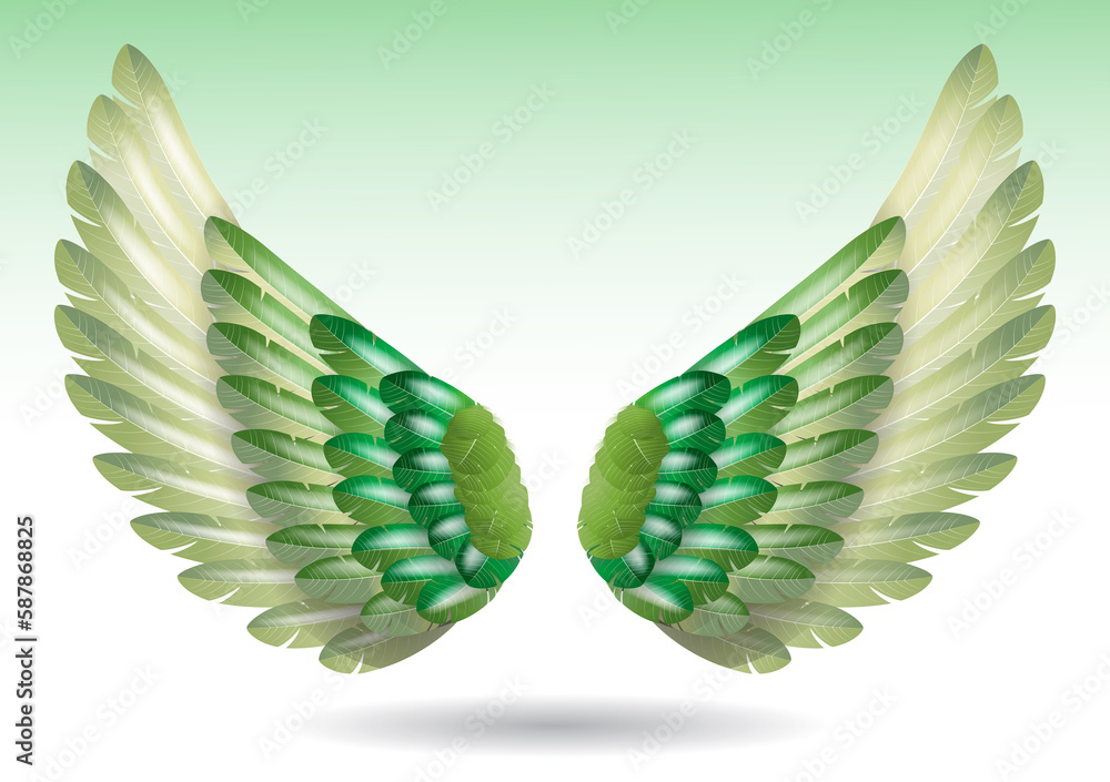 realistic rainbow angel wings isolated - Stock Illustration | Adobe Stock