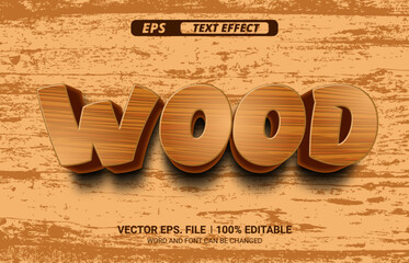 Wall Mural - Brown wood text effect with the word wood on it