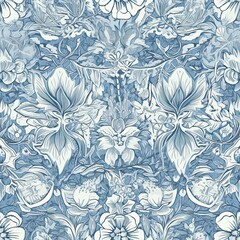 Digitales Papier. Blumen nahtloses Muster. Blumen Hintergrund. Frühling digitales Papier. Florales digitales Papier. Delicate floral seamless pattern. AI generated.