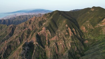 Canvas Print - Aerial View of Beautiful Mountains of Anaga Rural Park in Tenerife, Canary Islands, Spain. 