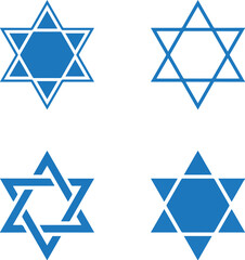 Sticker - vector star of david, star of israel drawing designs