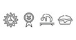 © VectorStockDesign - fisherman outline icons set. thin line icons sheet included crank, down indicator, gymnastics, pies vector.