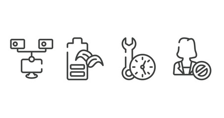 Canvas Print - general outline icons set. thin line icons sheet included bpm, eco battery, build time, impeachment vector.