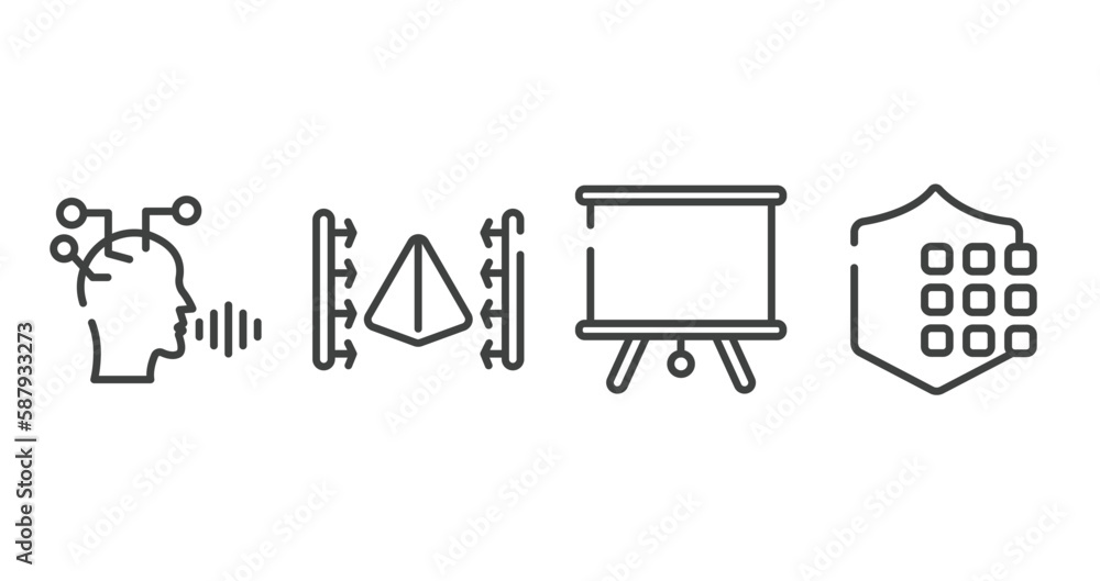 internet security outline icons set. thin line icons sheet included ...
