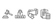 business outline icons set. thin line icons sheet included bid, pin code, devaluation, estimate vector.