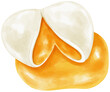 Soft boiled egg watercolor illustration