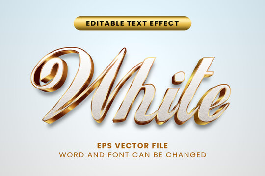 Luxury white gold vector text effect