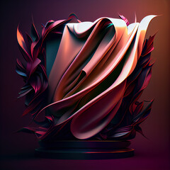 chaotic abstract shape 3d structure. AI generated