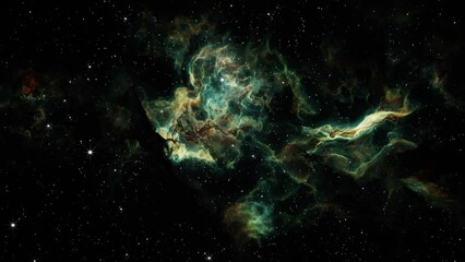 Wall Mural - Flying Through Deep Space Stars And Nebula. Realistic 3d animation