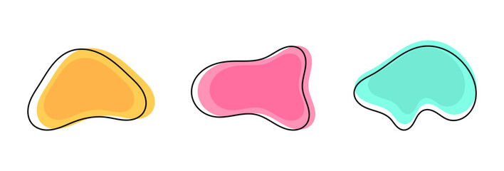 Wall Mural - Flat design amoeba liquid banners isolated on white background