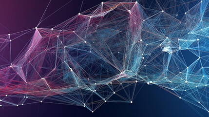 Poster - Big data visual information background. Technology futuristic background created with Generative AI technology