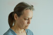 © evafesenuk - Portrait in profile of a retired woman suffering from melancholy, loneliness.