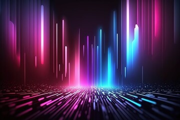 Wall Mural - abstract futuristic  background with pink blue glowing neon moving high speed wave lines and bokeh lights. Data transfer concept Fantastic wallpaper