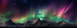 sky, night, aurora, light, landscape, northern, nature, aurora borealis, borealis, lights, clouds, water, sun, northern lights, sunset, star, winter, green, arctic, cloud, generative ai