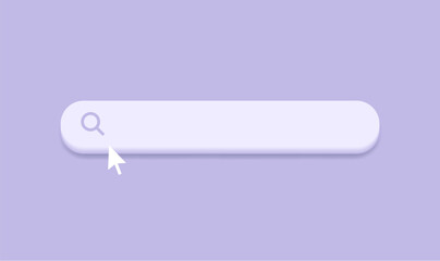 Aufkleber - 3d Search bar frame with magnifier icon, search boxes template for web page internet web browser in 3d. navigation search with arrow mouse cursor for website. Vector illustration