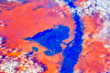Wall Mural - the beauty of the african continent. physical geography nile river. digital enhancement. elements by