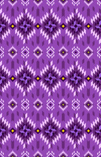 Aztec Fabric Pattern Seamless. Vector Geometric Pattern Purple Color Design.