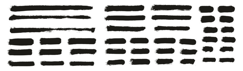 Wall Mural - round sponge thin artist brush straight lines high detail abstract vector background mega set