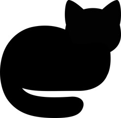 Wall Mural - Cartoon black cat silhouette