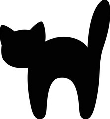 Wall Mural - Cartoon scared black cat silhouette
