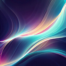 Abstract Flowing Wavy Lines. Colorful Dynamic Wave With Generative AI