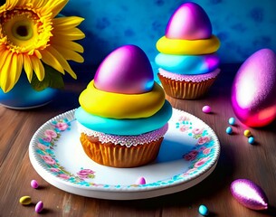 Wall Mural - a plate of cupcakes with the words 