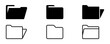 © Міша Герба - Set of folders vector icons. Black linear open folder. Folder for storage document and file. Vector 10 Eps.
