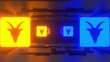 Zodiac Neon Background 3d render	