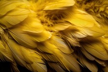 Yellow Feathers Background Generative AI