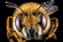 Macro Bee On Flower - AI Generated