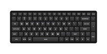 Black Keyboard Qwerty Keys Realistic Vector Illustration