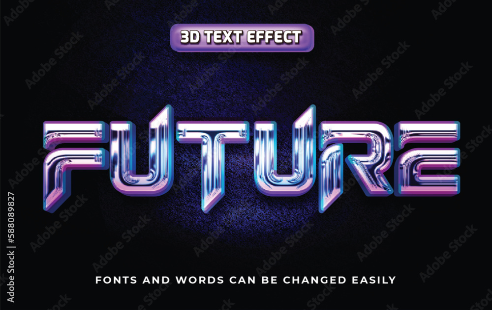 Future 3d editable text effect style Stock Vector | Adobe Stock