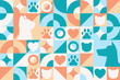 World Veterinary Day. Seamless geometric pattern. Template for background, banner, card, poster. Vector EPS10 illustration.