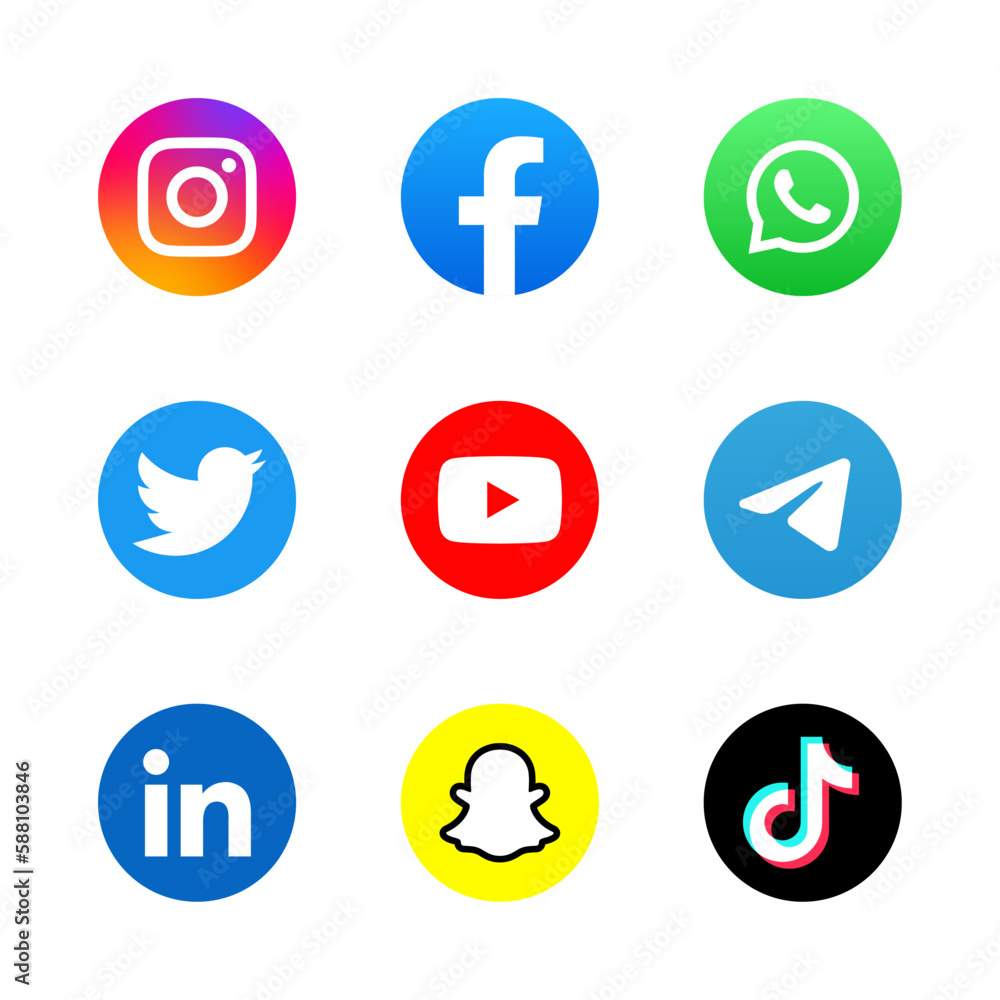 Vector De Stock Social Media Icons Social Media Logo Facebook 