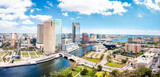 Fototapeta Nowy Jork - Aerial panorama of Tampa, Florida skyline. Tampa is a city on the Gulf Coast of the U.S. state of Florida.