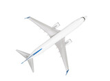 Model airplane isolated on transparent background