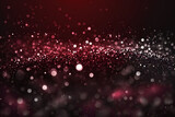 Fototapeta  - maroon and dark red colored glowing glow bokeh out of focus blurred particles and lights and waves.  Abstract glamour high tech technology background. Generative AI