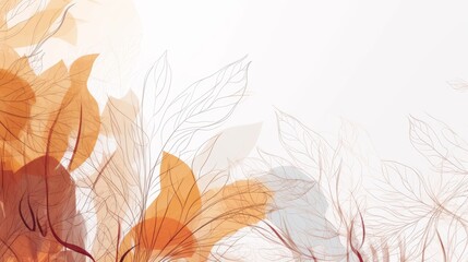 Wall Mural - Autumn abstract background, organic lines.