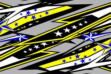 design vector racing background with a unique and cool line pattern with a star effect and with a mix of bright colors