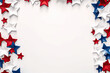 © Laughing Cat - Abstract red white and blue patriotic background with copy space created with Generative AI technology