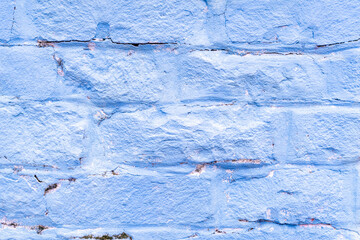 Blue painted stone brick wall texture bg