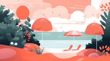 Colorful Illustrations Capture the Beauty of a Summer Escape to Paradise