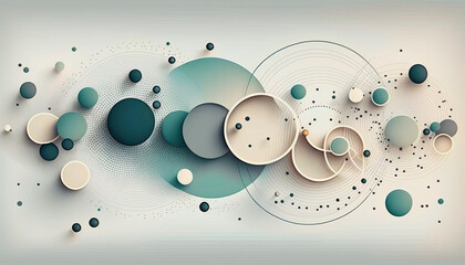 Wall Mural - Plexus Circles: A Vibrant and Dynamic Abstract Geometric Background