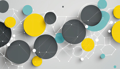 Wall Mural - Plexus Circles: A Vibrant and Dynamic Abstract Geometric Background