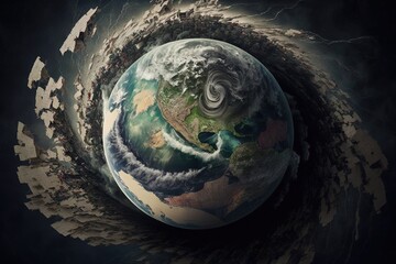 Wall Mural - Earth in Turmoil: The Enduring Trauma of Seismic Events Generative AI