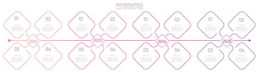 Business option infographic template. Minimal step workflow number icon element presentations. Timeline diagram object vector.