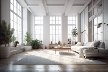 Sticker - bright and spacious living room with abundant natural light. Generative AI